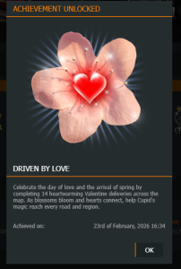 Driven by love achievement ATS ETS2